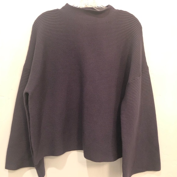 Modern Citizen Lou Swing Ribbed Mock Neck Sweater size XL Charcoal New - Picture 5 of 10